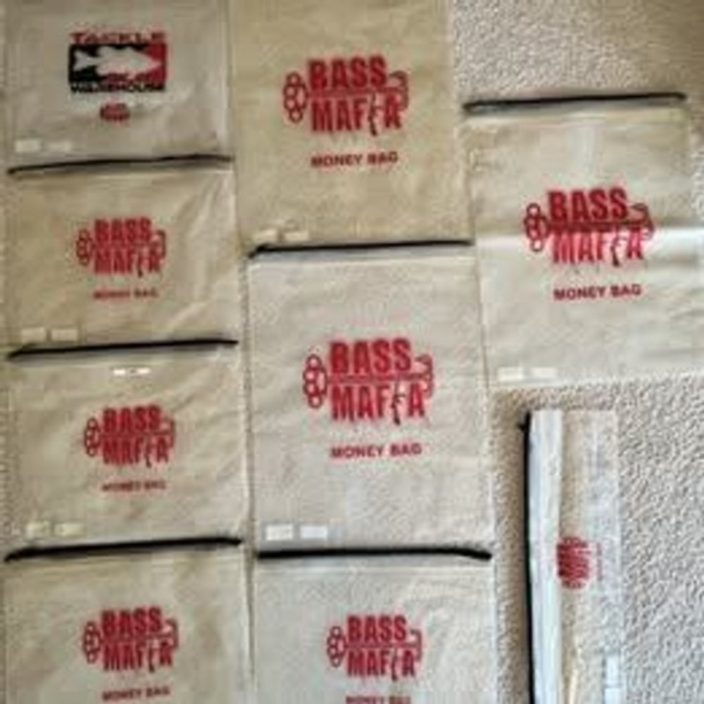 Lot of 9 Fishing Bass Mafia Money Lure Waterproof Bags